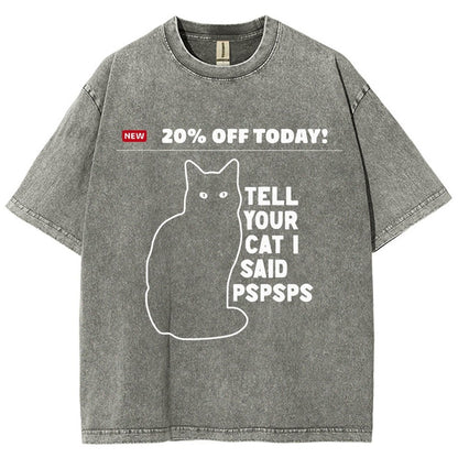 Tell Your Cat Vintage Distressed T-shirt