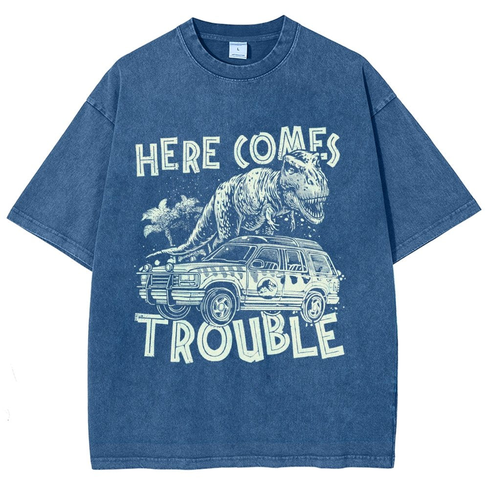Here Comes Trouble Vintage Distressed T-shirt