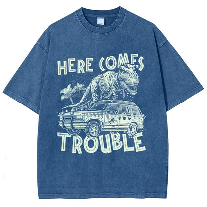 Here Comes Trouble Vintage Distressed T-shirt