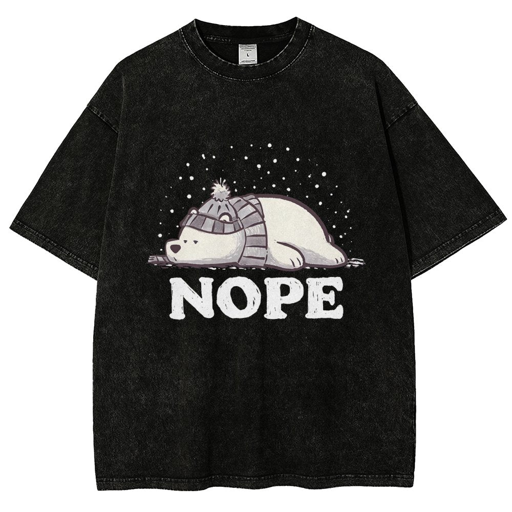 Nope Too Cold for Anything Vintage Distressed T-shirt
