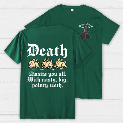 Run Away Front And Back Printing Geek T-Shirt