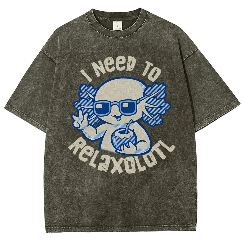 I Need To Relaxolotl Vintage Distressed T-shirt