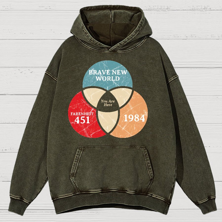 You Are Here Vintage Distressed Hoodie