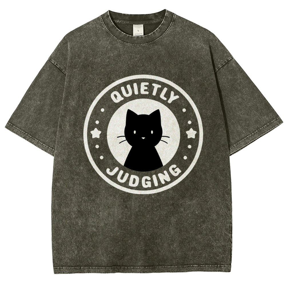 Quietly Judging Cat Vintage Distressed T-shirt