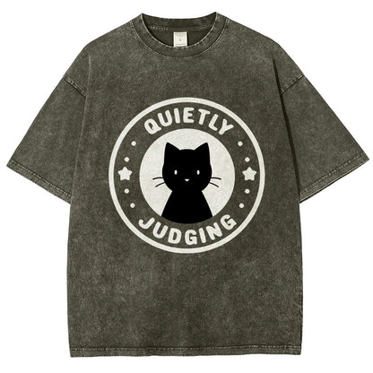 Quietly Judging Cat Vintage Distressed T-shirt