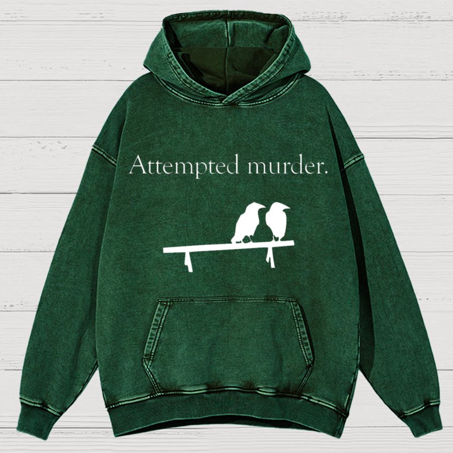 Attempted Murder Vintage Distressed Hoodie