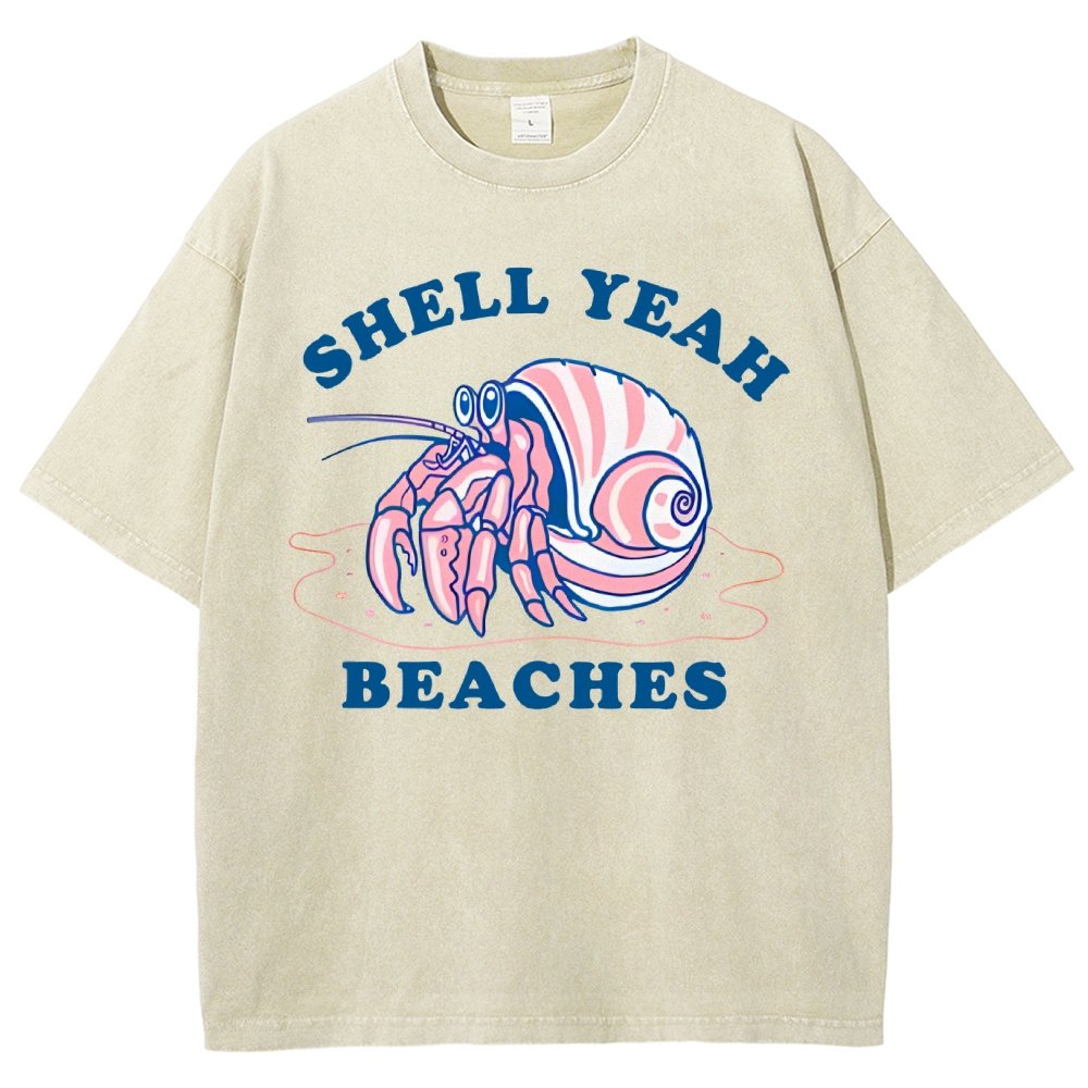 Shell Yeah Beaches Vintage Distressed T-shirt