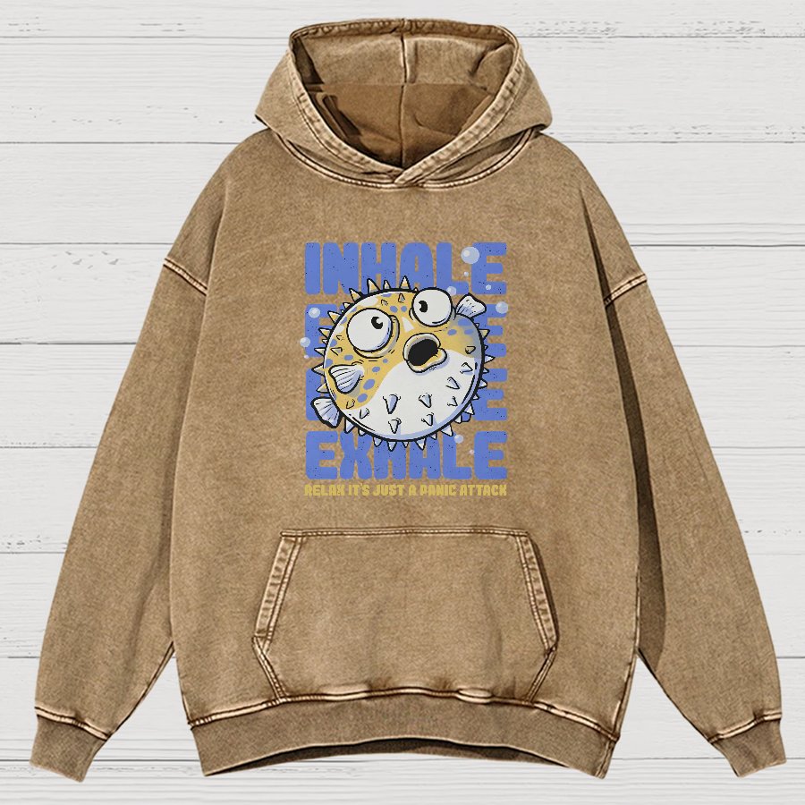 Just a Panic Attack - Funny Fish Sarcasm Vintage Distressed Hoodie