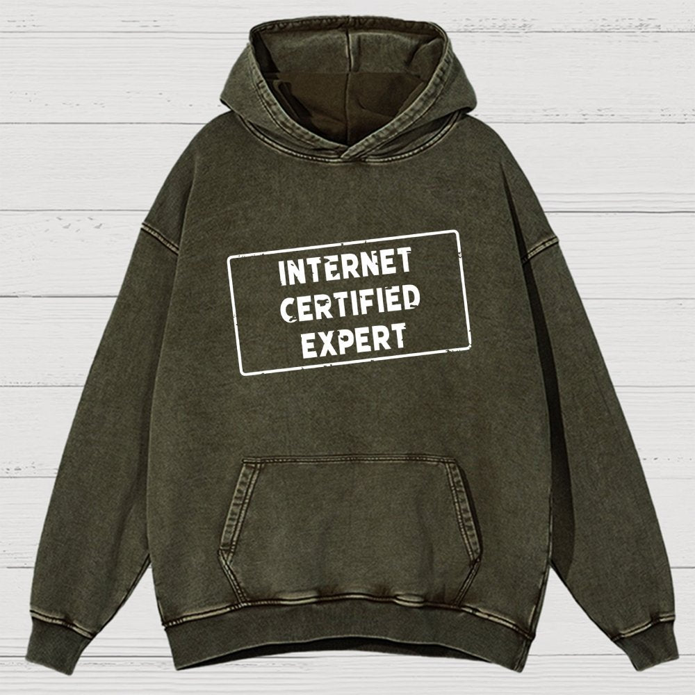 Internet Certified Expert Vintage Distressed Hoodie
