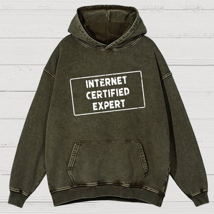Internet Certified Expert Vintage Distressed Hoodie
