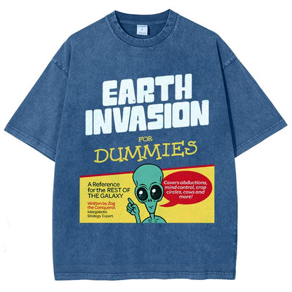 Earth Invasion for Dummies Vintage Distressed T-shirt