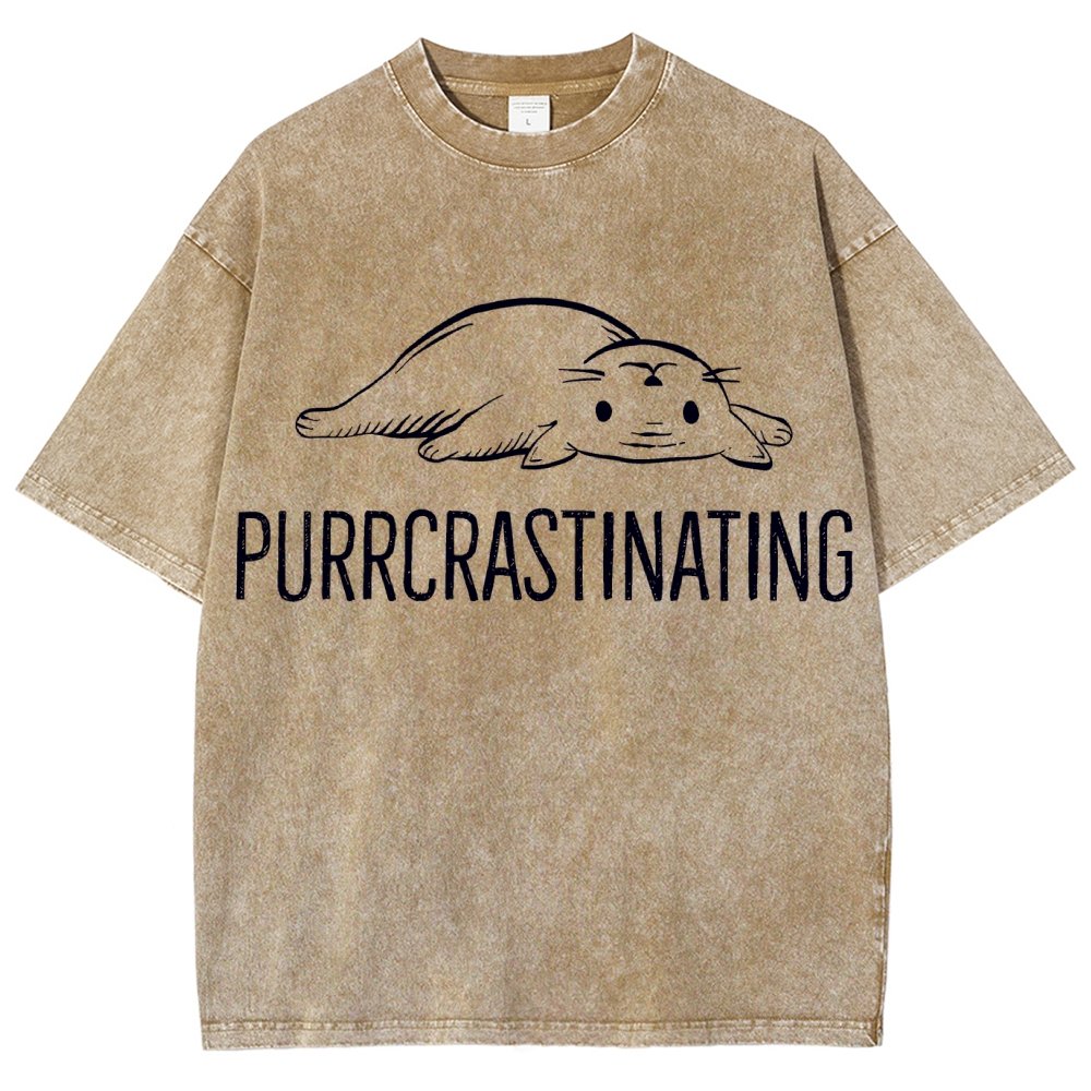 Purrcrastinating Vintage Distressed T-shirt