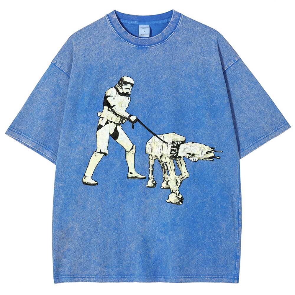 Empire Robot Dog-Planet Battles Vintage Distressed T-shirt