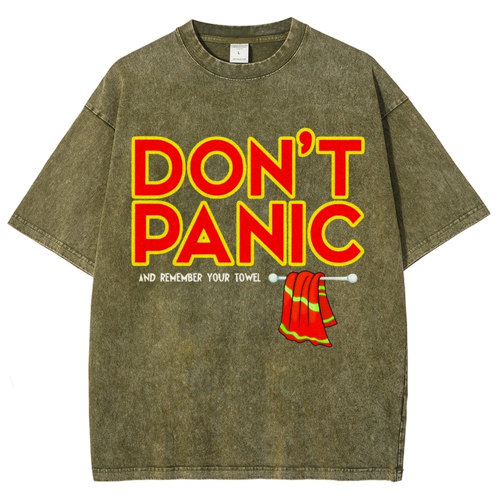 Don't Panic With Towel Vintage Distressed T-shirt