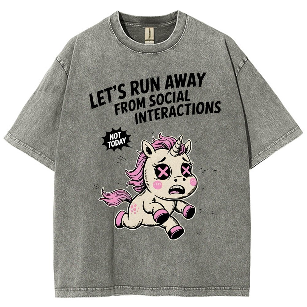 Let's Run Away Vintage Distressed T-shirt