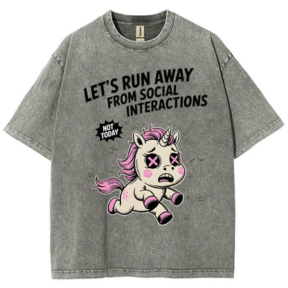 Let's Run Away Vintage Distressed T-shirt