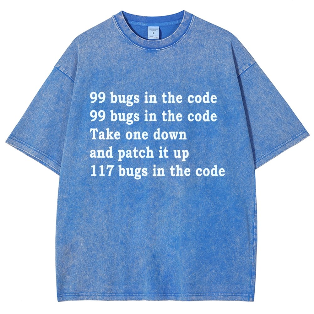 99 Bugs In The Code Vintage Distressed T-shirt