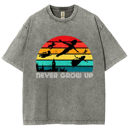 Never Grow Up Vintage Distressed T-shirt