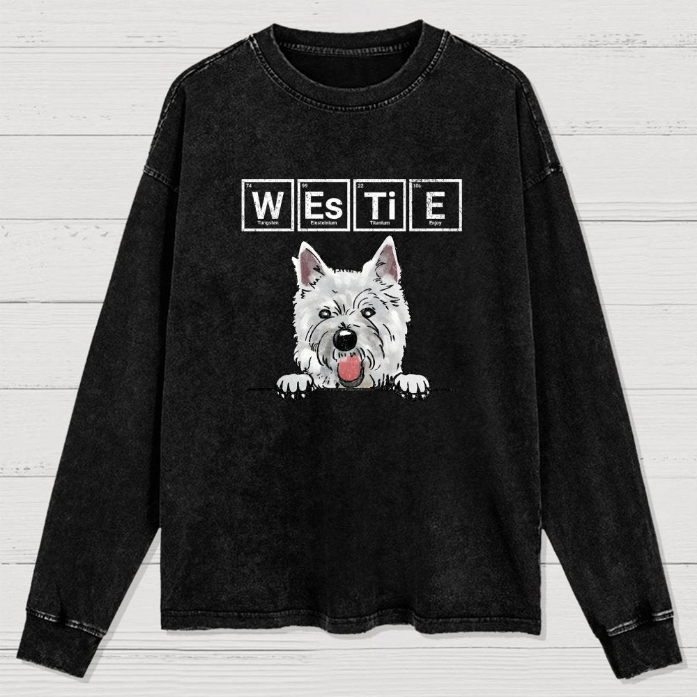 Periodic Table of Dogs  Dog Lover  Funny Science Washed Long Sleeve Tee