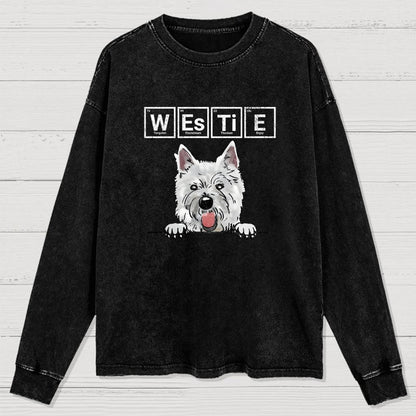 Periodic Table of Dogs  Dog Lover  Funny Science Washed Long Sleeve Tee