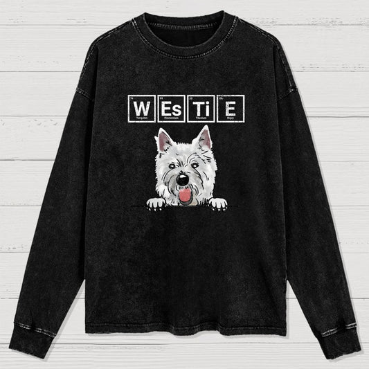 Periodic Table of Dogs  Dog Lover  Funny Science Washed Long Sleeve Tee