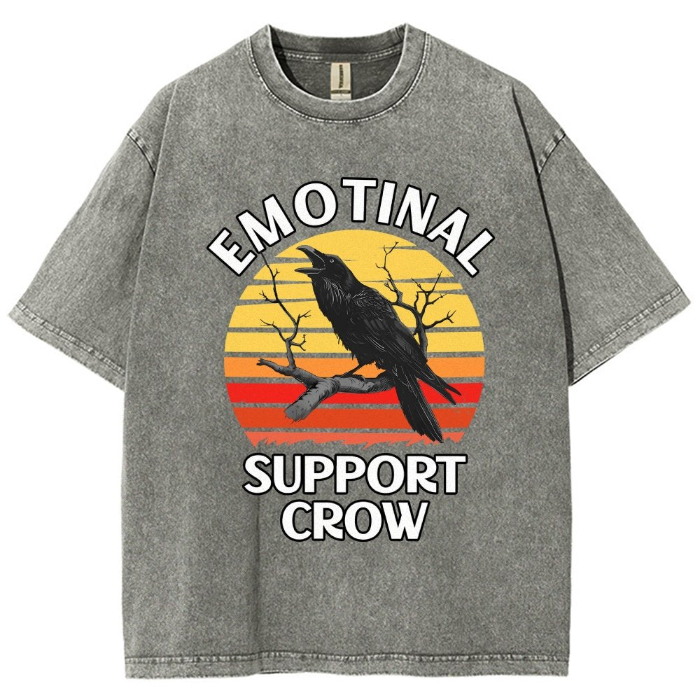Emotional Support Crow Vintage Distressed T-shirt