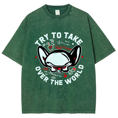 Take Over The World Vintage Distressed T-shirt