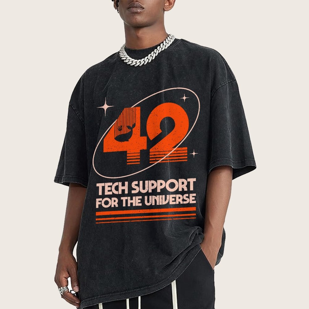 42 - Tech Support For The Universe Vintage Distressed T-shirt