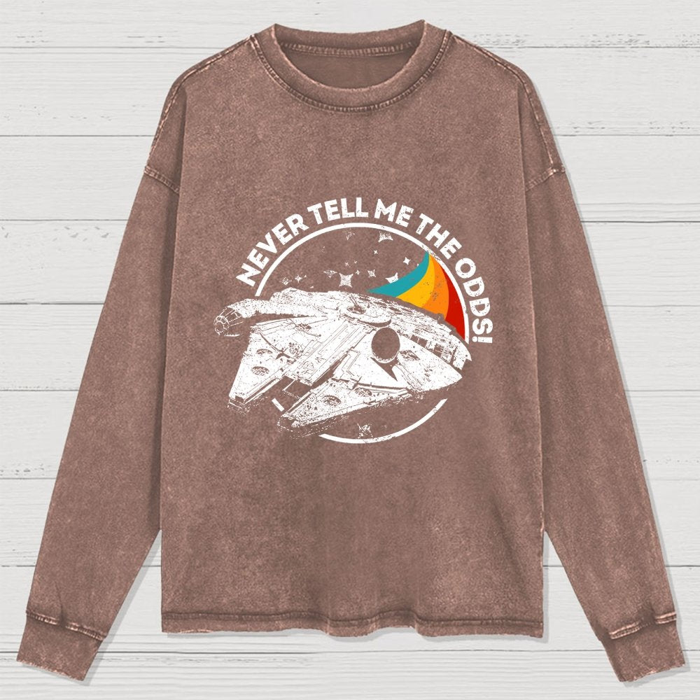 Never Tell Me the Retro Odds Washed Long Sleeve Tee