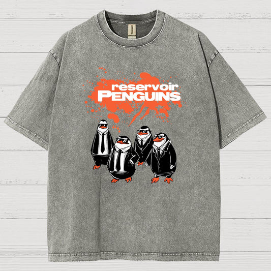 Reservoir Penguins Geeky Vintage Distressed T-shirt