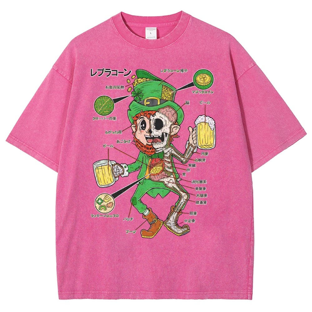 LEPRECHAUN ANATOMY-St. Patrick's Day Vintage Distressed T-shirt