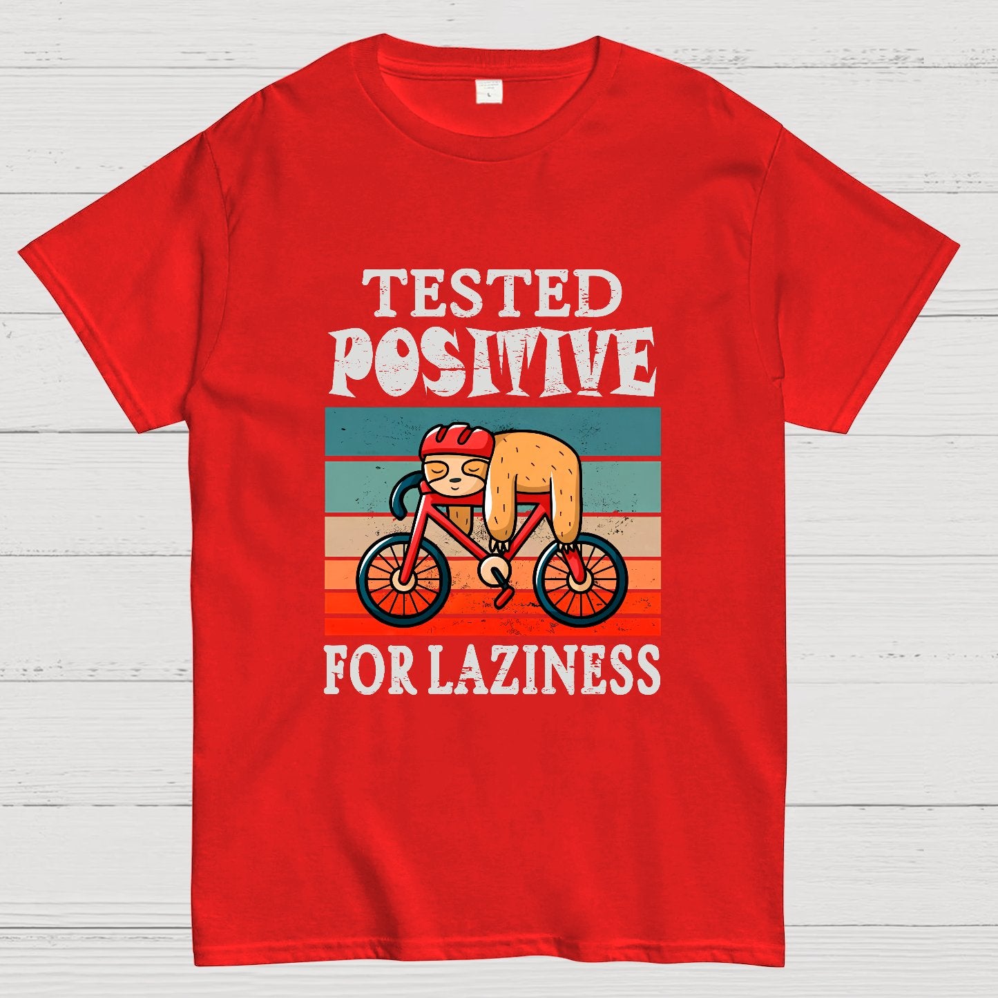 Tested Positive For Laziness Sloth On Bicycle By Sal71 Geeky T-Shirt