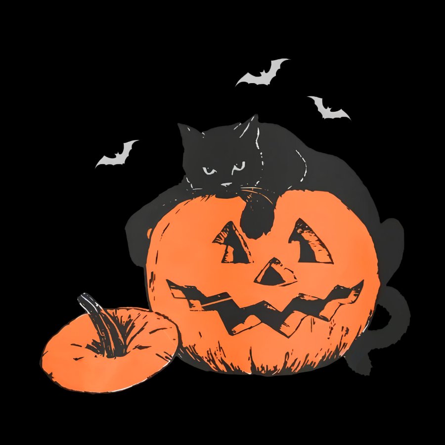 Black Cat Halloween Geeky T-Shirt