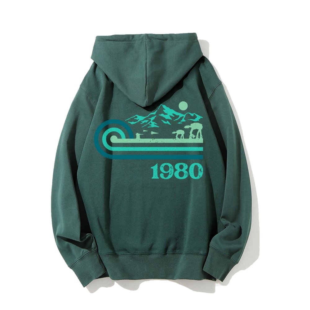 Retro Vintage Base Printed Back Unisex Cotton Hoodie