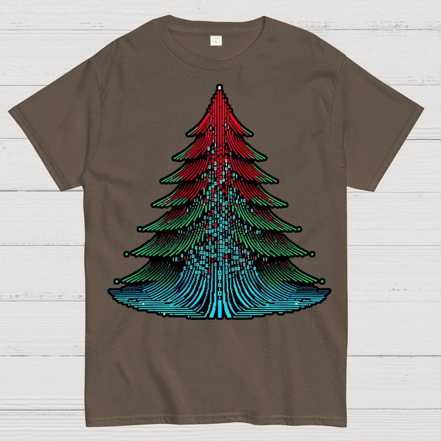Binary Christmas Tree Geek T-Shirt