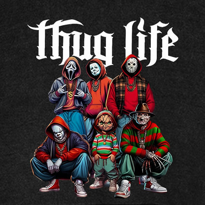 Thug Life Horror Movie Halloween Vintage Distressed Hoodie