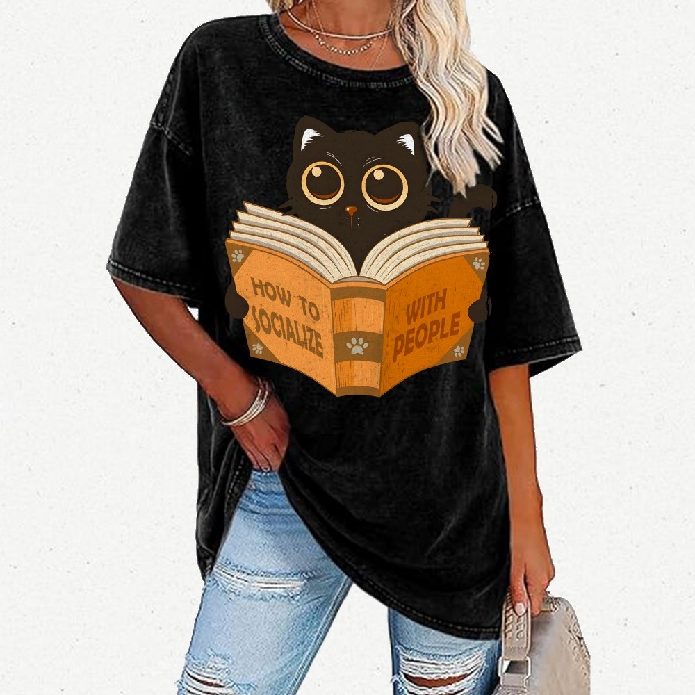How to socialise with people Vintage Distressed T-shirt