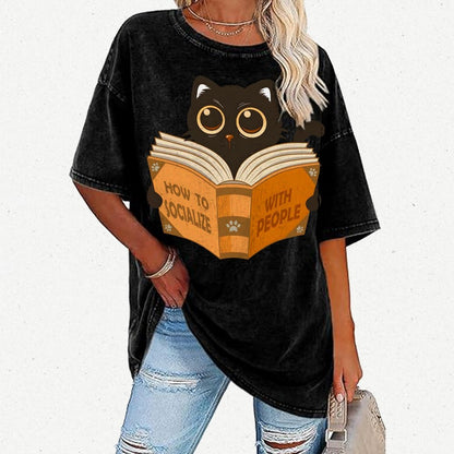How to socialise with people Vintage Distressed T-shirt