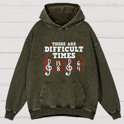 These Are Difficult Times Vintage Distressed Hoodie