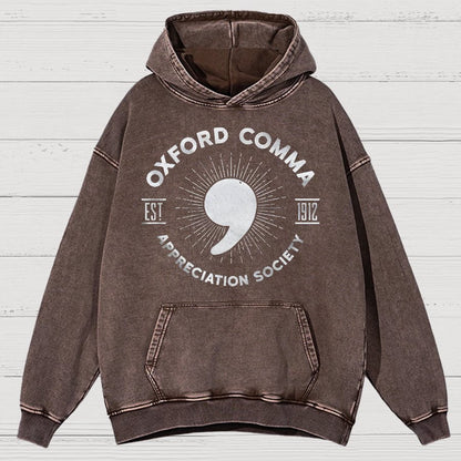 Men's Oxford Comma Appreciation Society Vintage Distressed Hoodie
