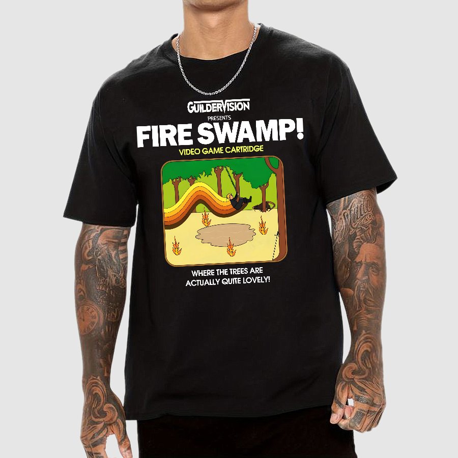Retro Blazing Swamp Geek T-Shirt