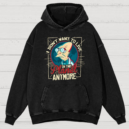 I Don't Want To Live Here Vintage Distressed Hoodie
