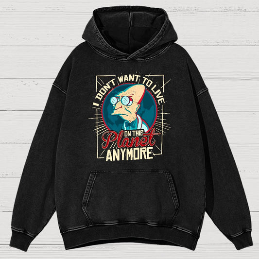 I Don't Want To Live Here Vintage Distressed Hoodie