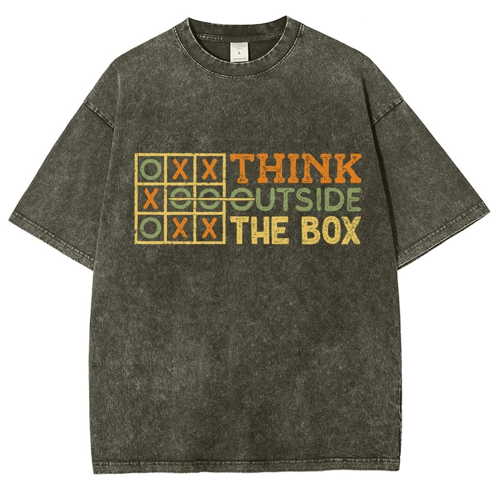Thinking Outside The Box Vintage Distressed T-shirt