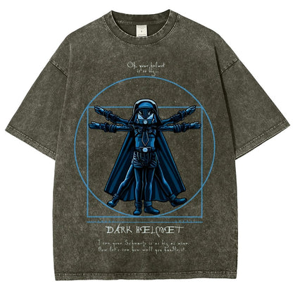 Vitruvian Helmet Vintage Distressed T-shirt