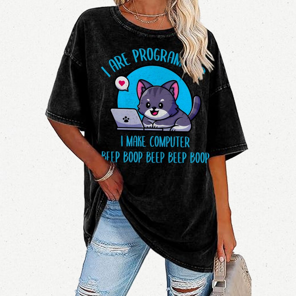 I Are Programmer I Make Computer Beep Vintage Distressed T-shirt