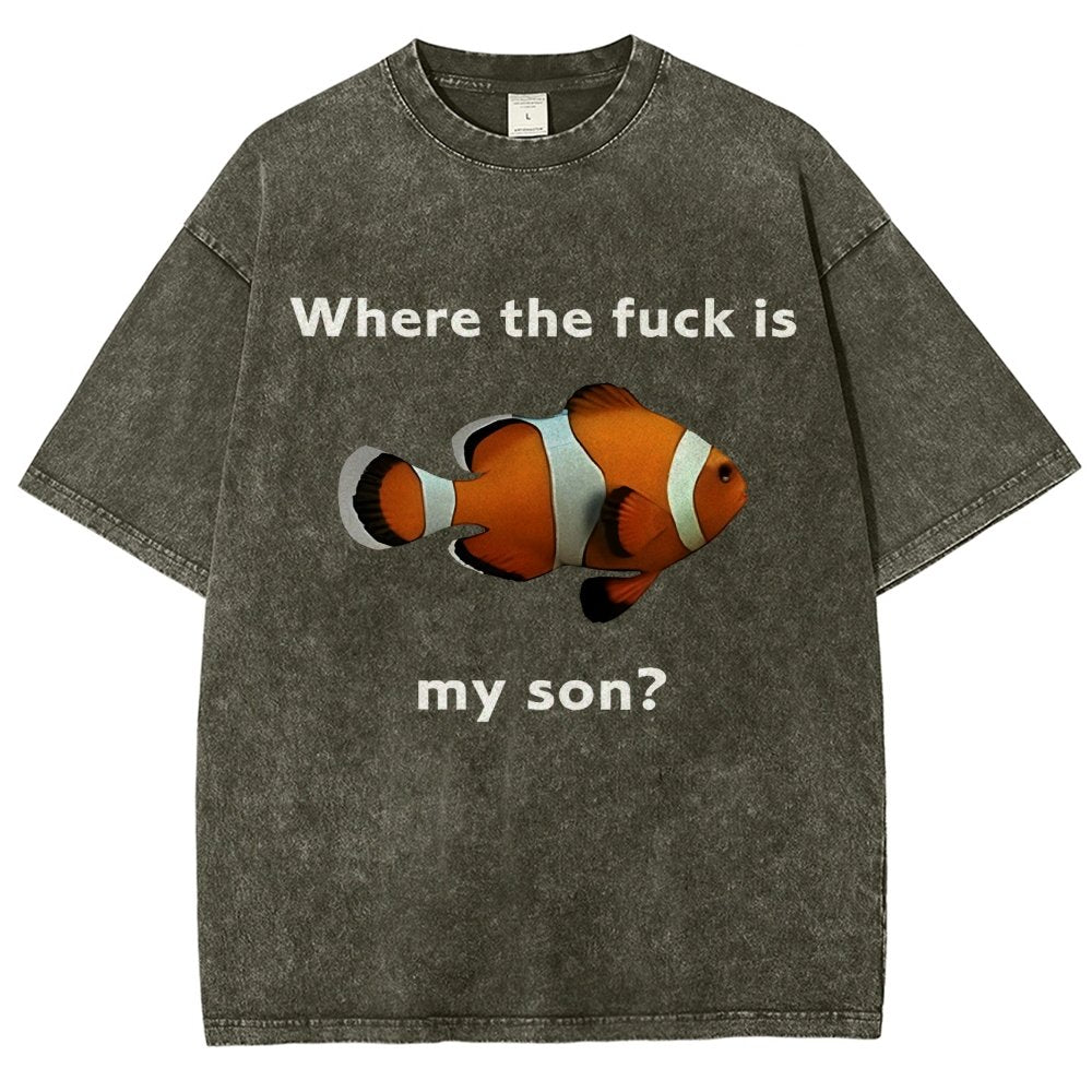 Fish Looking For Son Vintage Distressed T-shirt