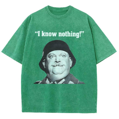 I Know Nothing Art Print Vintage Distressed T-shirt