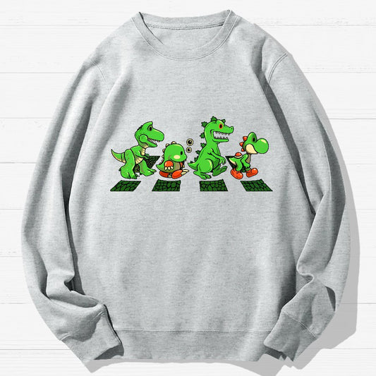 Green Scaly Road Geek Cotton Sweatshirt