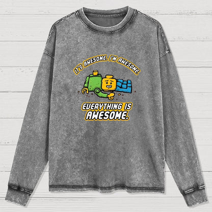 Everything Is Awesome Washed Long Sleeve Tee